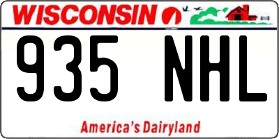 WI license plate 935NHL