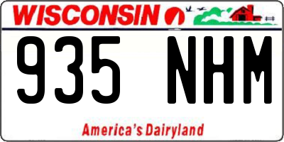 WI license plate 935NHM
