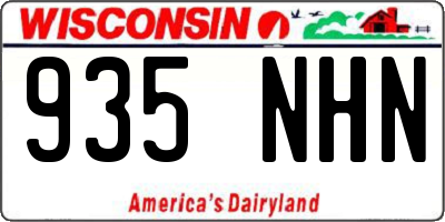 WI license plate 935NHN