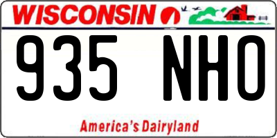 WI license plate 935NHO