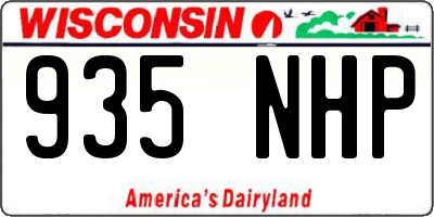 WI license plate 935NHP
