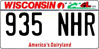 WI license plate 935NHR