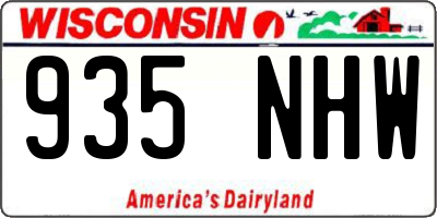 WI license plate 935NHW