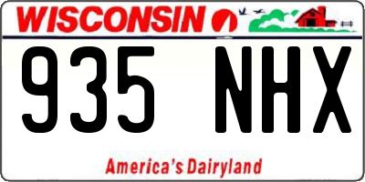 WI license plate 935NHX