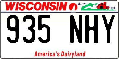 WI license plate 935NHY