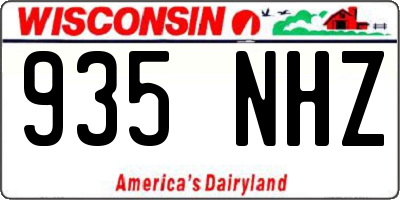 WI license plate 935NHZ