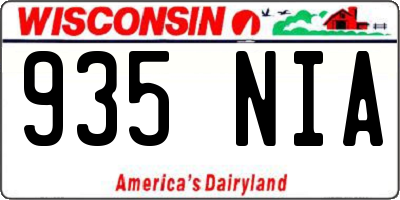 WI license plate 935NIA