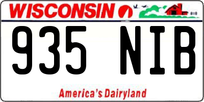 WI license plate 935NIB