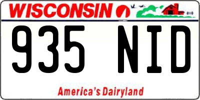 WI license plate 935NID