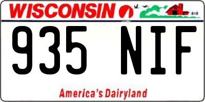 WI license plate 935NIF