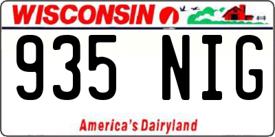 WI license plate 935NIG
