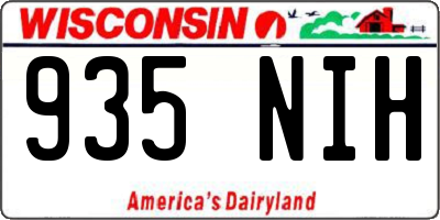 WI license plate 935NIH
