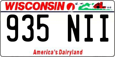 WI license plate 935NII