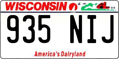 WI license plate 935NIJ