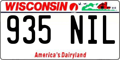 WI license plate 935NIL