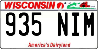 WI license plate 935NIM