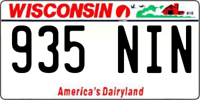 WI license plate 935NIN