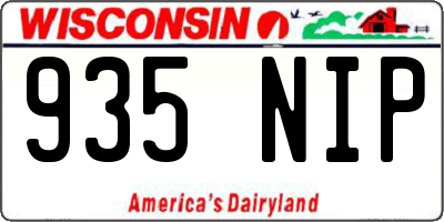 WI license plate 935NIP
