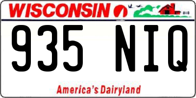 WI license plate 935NIQ