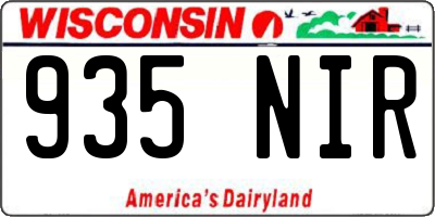 WI license plate 935NIR