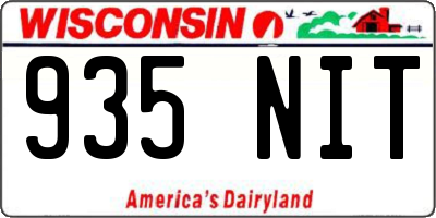 WI license plate 935NIT