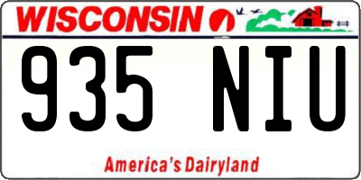 WI license plate 935NIU