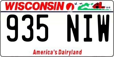 WI license plate 935NIW