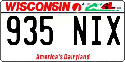 WI license plate 935NIX