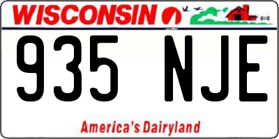 WI license plate 935NJE