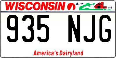 WI license plate 935NJG