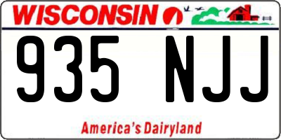 WI license plate 935NJJ