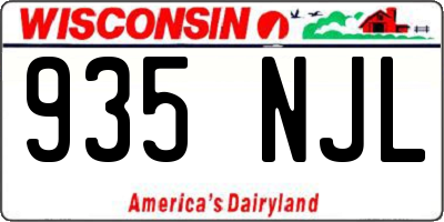 WI license plate 935NJL