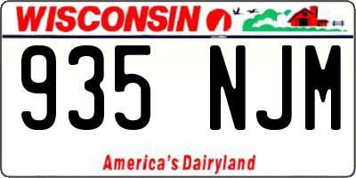 WI license plate 935NJM