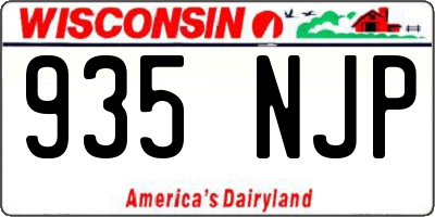WI license plate 935NJP