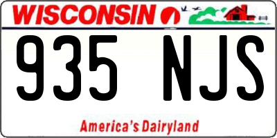 WI license plate 935NJS