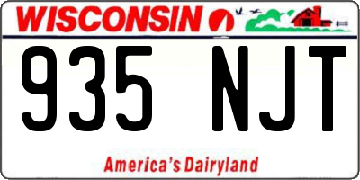 WI license plate 935NJT