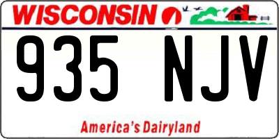 WI license plate 935NJV