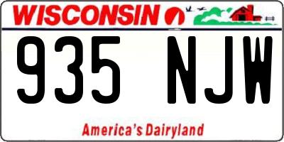 WI license plate 935NJW