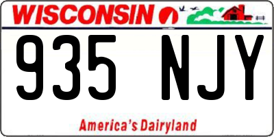 WI license plate 935NJY