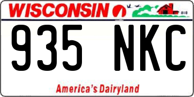 WI license plate 935NKC