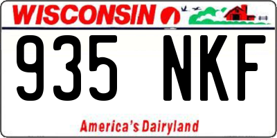 WI license plate 935NKF
