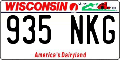 WI license plate 935NKG