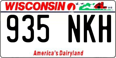 WI license plate 935NKH