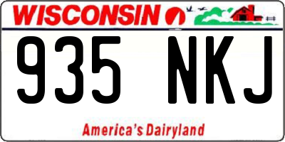 WI license plate 935NKJ