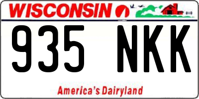 WI license plate 935NKK