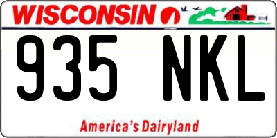 WI license plate 935NKL