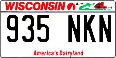 WI license plate 935NKN