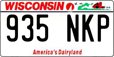 WI license plate 935NKP
