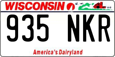WI license plate 935NKR