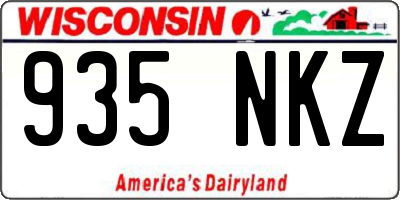 WI license plate 935NKZ